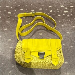 Yellow Woven Crossbody Bag